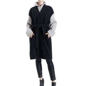 Belted Long Vest In Black